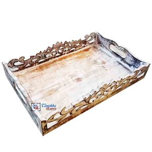 Plateau de service en bois rectangle moderne Matériau naturel Options de finition multiples pour le prix de gros à des fins décoratives de mariage - Product Image 3