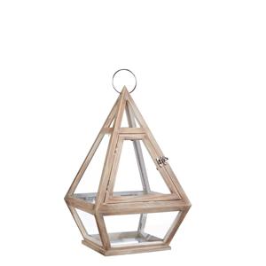 โคมไฟไม้และฐานแบบโบราณพร้อมกรอบโลหะสำหรับตกแต่งบ้านเชิงเทียน - Product Image 5