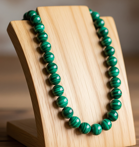 Top vente femmes 18 pouces argent 925 serrure noué à la main Design accessoire de mode à la mode Malachite pierre collier de perles - Product Image 3