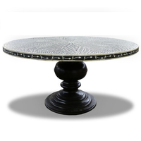 Support à gâteau de haute qualité, antique, électroplaqué, avec incrustation d'os, base en bois, base pilier, pour décorations de fêtes d'anniversaire et de mariage, prix de gros J