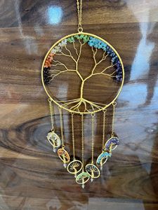 Handmade Carved 7 Chakra Tree Life <b>Sun</b> <b>Catcher</b> Wind Chime Pendant Natural Crystal Stone Beautiful Wedding Home Decoration - Product Image 5