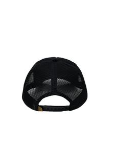 Casquette de baseball vintage noire en mousse style camionneur, personnalisable avec typographie, en maille, avec fermeture snapback à corde, pour la mode urbaine - Product Image 3