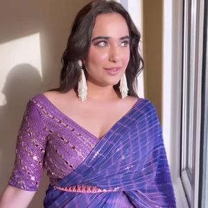 Indian Ethnic Georgette Saree Elegante Banglori Satén Bordado Secuencia Sin costuras Mujeres Blusa de seda Fiesta Ropa informal - Product Image 4