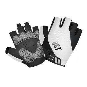 Gants de cyclisme unisexes légers à demi-doigts avec fermeture auto-agrippante, respirants, durables, en polyester, avec rembourrage en silicone sur la paume pour la course - Product Image 1