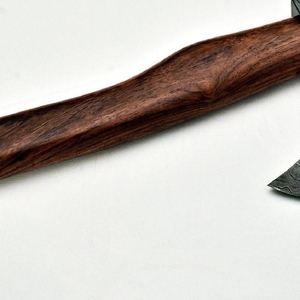 Tête de hache Viking en acier damassé personnalisé Hache barbu double face Manche en bois de frêne Gaine Carbone de camping en plein air de qualité industrielle - Product Image 5