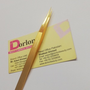 Professional Gold Plated <b>Eyelash</b> <b>Tweezer</b> Poiunted Tip Stainless Steel Custom Logo Customize <b>Eyelash</b> Lash <b>Tweezers</b> In Pakistan - Product Image 1