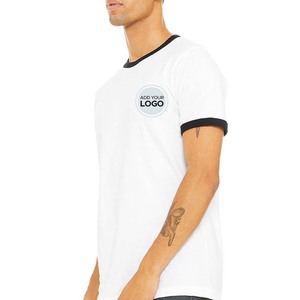 Camiseta Ringer para hombre, camisetas Ringer de dos tonos en contraste, camiseta Hipster de algodón con cuello redondo, camisetas de manga corta - Product Image 1