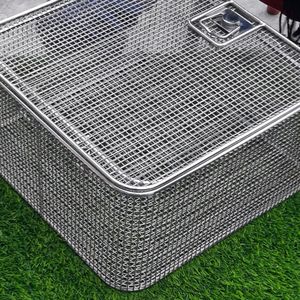 Plateau de stérilisation avec couvercle, plateau en maille d'acier inoxydable, panier de stérilisation en acier inoxydable pour instruments - Product Image 5