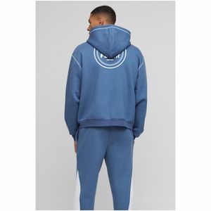 เสื้อฮู้ดสวมหัวผ้าฝ้ายอินทรีย์100% ของผู้ชายเสื้อแนวสตรีทโอเวอร์ไซส์ใหญ่พิเศษปักลูกปัดซักได้ - Product Image 6