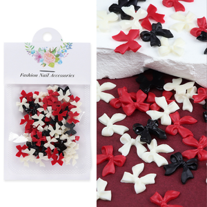 50pcs résine arc ruban ongles breloques pièces 3D nœud papillon strass Nail Art décoration accessoires pour bricolage coréen polymère argile - Product Image 4