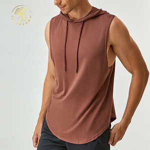 OEM Personnaliser Bambou Blanc Workout Fitness Gym Sans Manches Muscle Sports Musculation À Capuche Débardeurs Pour Hommes - Product Image 3