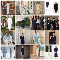 Ensembles de costumes pour femmes Merican, respirants, unis, pour le bureau, 100% polyester, robe formelle pour tenue professionnelle, OEM ODM