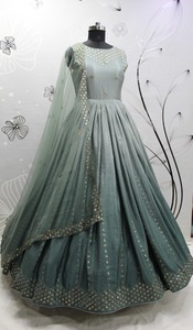 Georgette-ropa de boda con Bordado de hilo, traje largo de trabajo, estilo Salwar, Kameez, Dupatta - Product Image 6