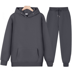 Conjunto de pantalones de chándal y sudadera holgada de cintura media informal de alta calidad para hombre 100% chándal de dos piezas de algodón - Product Image 3