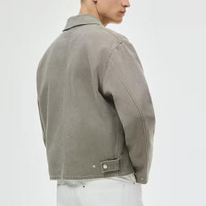 Veste en jean tendance de haute qualité personnalisée Unisexe Toile Logo sur le devant Coupe ajustée Veste de baseball du Pakistan 2025 - Product Image 3