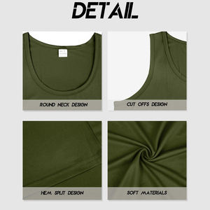 Camiseta sin mangas de gimnasio personalizada para hombre, chaleco de entrenamiento de secado rápido, ropa de gimnasio de culturismo lisa de verano, tejido de punto - Product Image 5