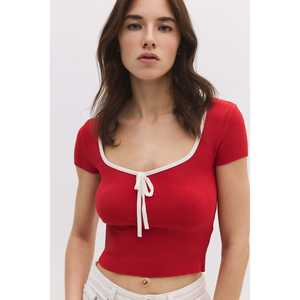 T-shirt à manches courtes avec passepoil - Product Image 1