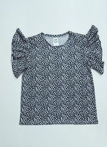Camiseta con volantes para mujer con etiqueta personalizada 100% algodón para mujer camiseta suave impresa personalizada 100% algodón ropa de mujer OEM - Product Image 2