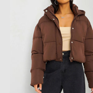 Chaqueta Corta Informal para Mujer, Abrigo de Invierno de Algodón, Chaqueta Acolchada Corta para Mujer, Diseño de Sublimación Moderno - Product Image 1