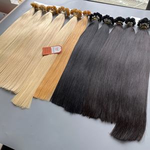 Extensions de cheveux en kératine italienne en gros, prix d'usine, cheveux vierges Remy, cuticules alignées, extensions à pointe plate - Product Image 4