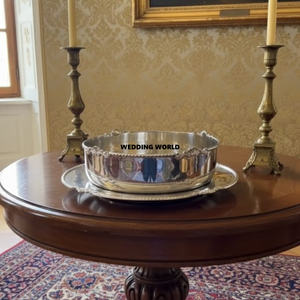 Bol à chocolat décoratif en métal de table Bol à chocolat design plaqué argent Taille personnalisée Nouveau bol à chocolat en métal fantaisie - Product Image 1