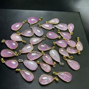 Colgante de Kunzita Natural Rosa en Forma de Gota, Colgante Ovalado de Plata de Ley S925 para Joyería de Cristal Curativo - Product Image 4