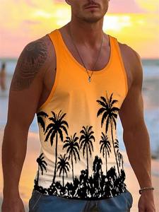 Summer Tank <b>Top</b> Men's Hawaii Beach Casual Clothing Quick Drying <b>Silk</b> Fit <b>Sleeveless</b> Shirt Mens Fashionable Body-Shaping Tank <b>Top</b> - Product Image 5