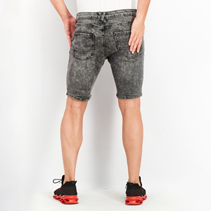 2025 hommes en détresse solide Jean Shorts imprimé séchage rapide respirant haute qualité personnalisable haute rue Style jean Shorts - Product Image 4