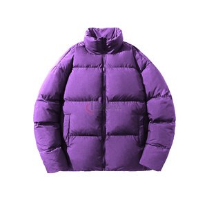 Breathable Windproof <b>Canvas</b> Puffer Bomber <b>Jacket</b> <b>Mens</b> 2026 Custom Logo High Quality Stand Collar - Product Image 4