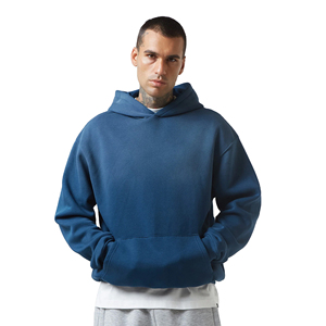 Sudadera con Capucha Extra Grande para Hombre, 100% Algodón Felpa, Color Sólido, Casual, con Bolsillo, para Otoño - Product Image 1