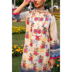 Traje de 3 Piezas para Mujer con Estampado Floral y Dupatta de Chifón SD-52164 - Product Image 3