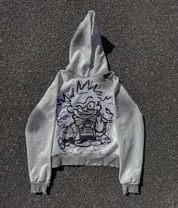 Wholesale Custom Heavyweight Washed Hoodie Cotton Vintage Distressed Acid Wash Pullover Embroidered Hoodie for Men - Product Image 1