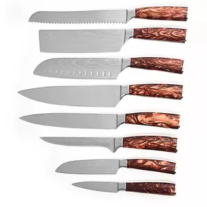 13pcs Serbian Chef Knife Set High Carbon Steel Cleaver Kitchen Knife 7pcs  Full Tang Vegetable Meat Home BBQ Camping with Knife Bag Kitchen Gadgets