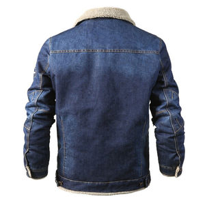 Veste en jean d'hiver pour homme OEM, décontractée, imperméable, respirante, écologique, boutonnée, surdimensionnée, confortable - Product Image 2