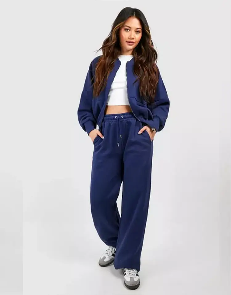 Wholesale Manufacturer custom streetwear stylish cropped Breathable 2 Piece Tracksuit manufactured by N Bahadur & Co