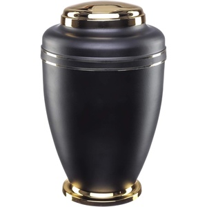 Urna de cremación de metal de color negro para cenizas Recuerdo conmemorativo duradero para el descanso final de los seres queridos - Product Image 1