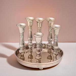 Soporte de vela de aluminio de 6 luces Decoración de mesa de Navidad - Product Image 2