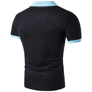 เสื้อโปโลแขนสั้นลำลองสำหรับผู้ชายเสื้อระบายอากาศได้ดีถักลายสีพื้นพิมพ์ลายด้วยความร้อน - Product Image 4