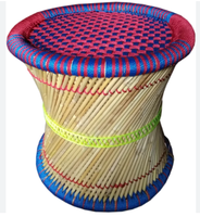 Pouf en rotin de bambou naturel à prix de gros, léger et durable pour jardin, chambre, salon, entrée