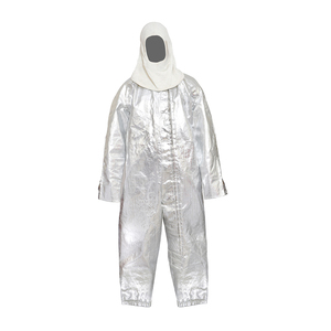 Traje de bombero aluminizado industrial seguro, resistente al calor intenso, de algodón FR con revestimiento de aluminio, alta inflamabilidad - Color plateado - Product Image 2