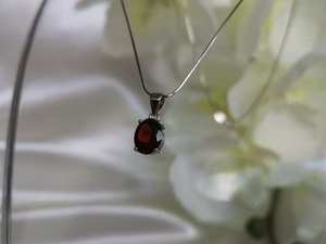 Collar con colgante de granate de Mozambique Natural hecho a mano, joyería de plata de ley 925, regalo de piedra natal de enero para mujer - Product Image 6