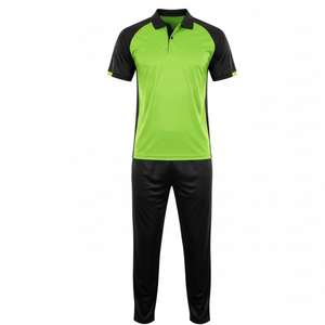 Uniforme de Cricket Verde Neón para Hombre, Jersey de Cricket Sublimado Transpirable con Mangas Raglán y Conjunto de Pantalones, Ropa Deportiva Profesional para Equipos - Product Image 1