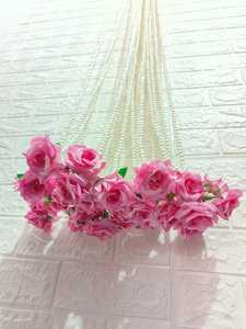 Elegante Perla Rosa guirnalda boda cuentas cadena decoración Floral Mandap decoración Haldi Mehndi decoración templo Mandir telón de fondo - Product Image 2