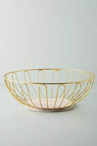 Bol à fruits en cuivre avec bord en bois pour le rangement sur la table de cuisine moderne et la décoration - Product Image 3