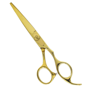 Tijeras de corte de pelo con revestimiento de oro completo, maquinillas de afeitar, borde afilado, tijeras de peluquero de 6,0 "con tornillo ajustable - Product Image 3