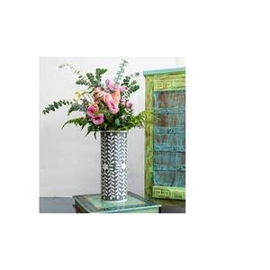 Vase à fleurs à incrustation d'os, pot de décoration de maison et Vase à fleurs à incrustation d'os blanc, vaisselle de table - Product Image 2