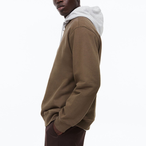 Sweat-shirt d'hiver à logo personnalisé pour hommes Pull-over brodé à la conception supérieure en coton mélangé chaud Sweat-shirt à col de couleur unie - Product Image 5