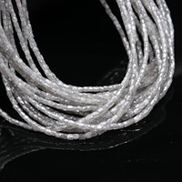 Perles tubulaires facettées en diamant blanc de qualité AAA, 2 mm, 38 cm, trou de 0,40 mm, pour la création de bijoux, prix de gros.