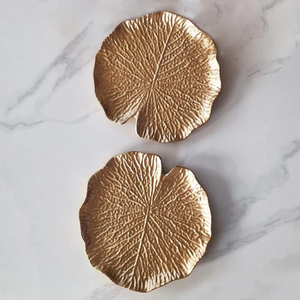Cost Effective Aluminium Leaf Tray Handicraft <b>Decorative</b> Metal Platter For Wedding Dining <b>Table</b> Restaurant Home <b>Decor</b> Best Trays - Product Image 6