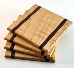 Handcrafted Walnut Wood Coasters for Sophisticated <b>Dining</b> <b>Tables</b> and <b>Rustic</b> Luxury Home Ambiance by Tradebyd - Product Image 1